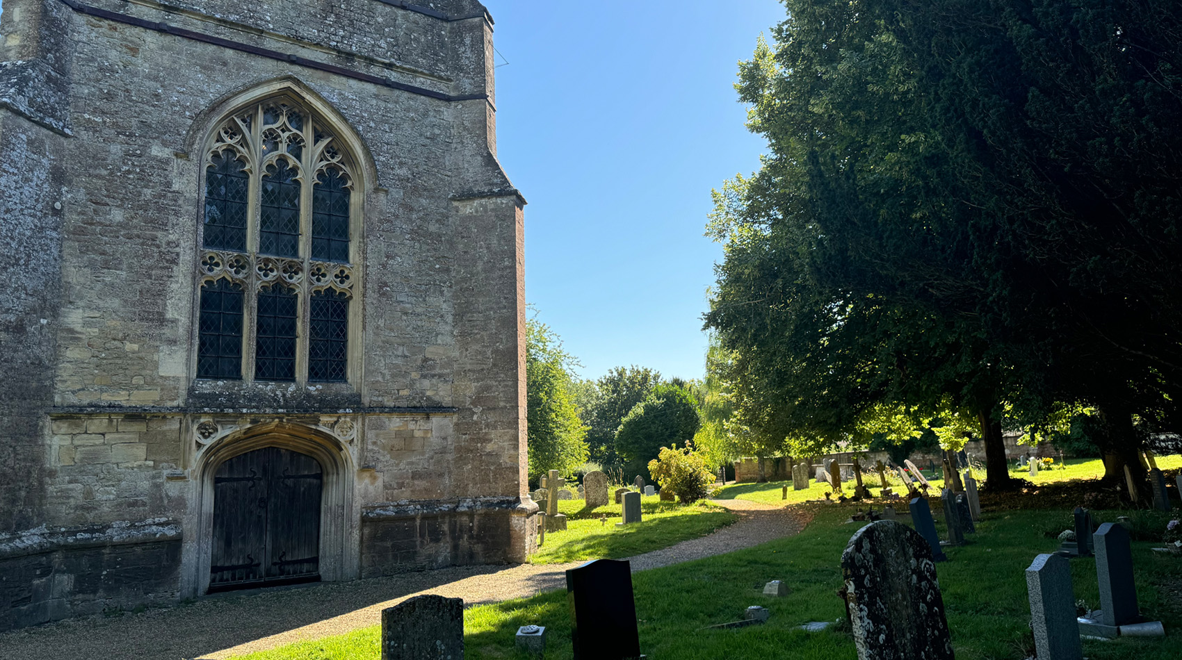 All Saints Church Lyddington churchyard Rutland historic parish church exterior